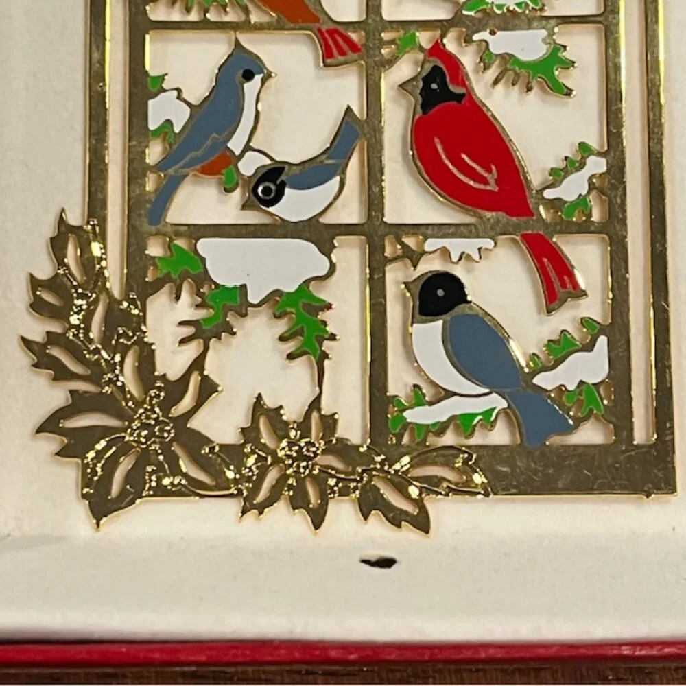 Camerlane Birds in Window National Wildlife Ornament 24Kt Gold Finish with Box - Picture 4 of 5